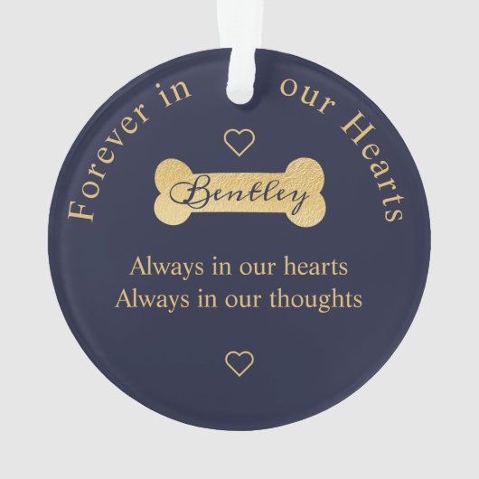 永遠に私たちのハート | ホリデーペット記念写真 オーナメント (裏面)