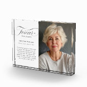 "永遠に私たちのハート"メモリアル、名前、写真 フォトブロック (右)