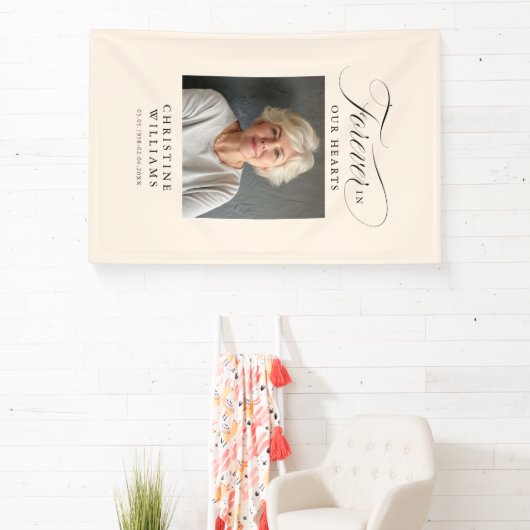 "永遠に私たちのハート"メモリアル、名前、写真 横断幕 (インサイチュ)