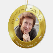 永遠に私たちのハート |メモリ内フォトキープサケ セラミックオーナメント (左)