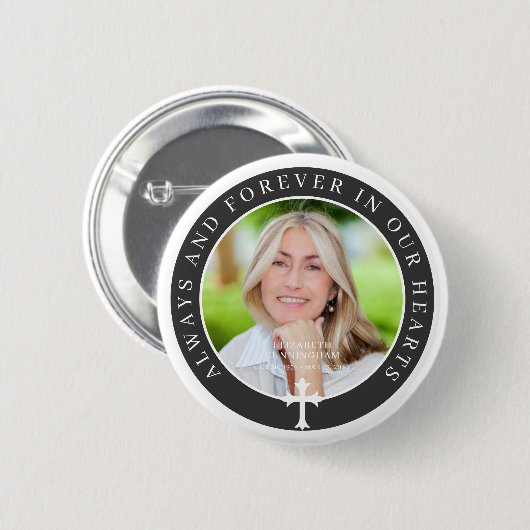永遠に私たちのハート |写真カスタムとクロス 缶バッジ (正面&裏面)