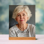 「永遠に私たちのハート」写真葬儀記念碑 アクリルサイン (ニュートラル)