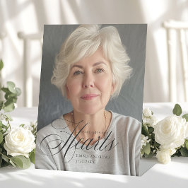 「永遠に私たちのハート」写真葬儀記念碑 台座サイン