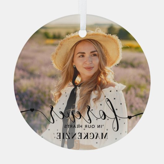 永遠に私たちのハート-悔やみや弔慰記念碑 ガラスオーナメント (裏面)