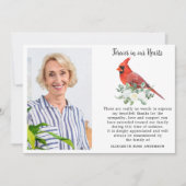 永遠に私たちのハート（鳥）ショウジョウコウカンチョウカスタム写真 サンキューカード (正面)