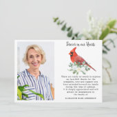 永遠に私たちのハート（鳥）ショウジョウコウカンチョウカスタム写真 サンキューカード (スタンド正面)