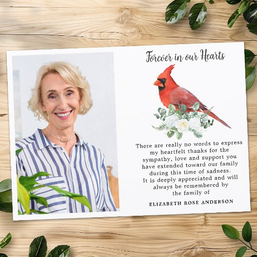 永遠に私たちのハート（鳥）ショウジョウコウカンチョウカスタム写真 サンキューカード