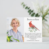 永遠に私たちのハート(鳥)ショウジョウコウカンチョウバードフォト悔やみや弔慰 サンキューカード (スタンド正面)