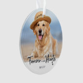 永遠に私たちのハート- 2犬の写真ペット記念碑 オーナメント (正面)