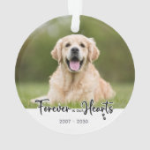 永遠に私たちのハート- 2犬の写真ペット記念碑 オーナメント (裏面)