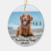 永遠に私たちのハート- Dog 2 Photo Pet Memorial セラミックオーナメント (左)