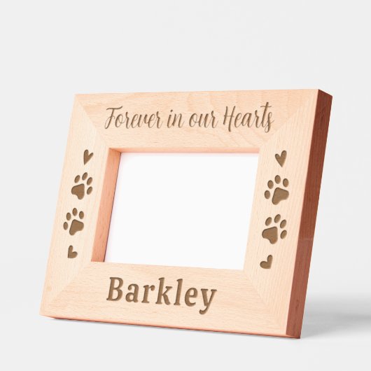永遠に私たちのハート- Dog Cat Pet Memorial レーザー彫刻フレーム (左)