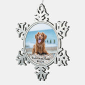 永遠に私たちのハート- Dog Photo Petメモリアル スノーフレークピューターオーナメント (右)