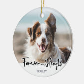 永遠に私たちのハート- Dog Photo Petメモリアル セラミックオーナメント (左)