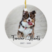 永遠に私たちのハート- Dog Photo Petメモリアル セラミックオーナメント (裏面)