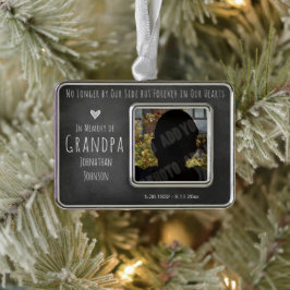 永遠に私たちのハートChalkboard写真 シルバープレートフレームオーナメント