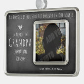 永遠に私たちのハートChalkboard写真 シルバープレートフレームオーナメント (左)