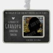 永遠に私たちのハートChalkboard写真 シルバープレートフレームオーナメント (正面)