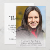 永遠に私たちの心の中に 宗教的なクリスチャンの葬儀 サンキューカード (正面/裏面)