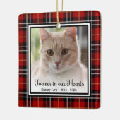 永遠に私たちの心の中に 猫 セラミックオーナメント (左)