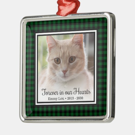 永遠に私たちの心の中に 猫 メタルオーナメント (左)