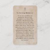 「永遠に私たちの心の中に」生命の木　写真　祈り 名刺 (裏面)