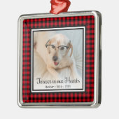 永遠に私たちの心の中に 赤いバフォローチェックメモリアル メタルオーナメント (左)