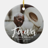 永遠に私たちの心の中の写真の記念クリスマス セラミックオーナメント (裏面)