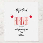 永遠に私と結婚してほしいワインラベルセット ワインラベル (シングルラベル)