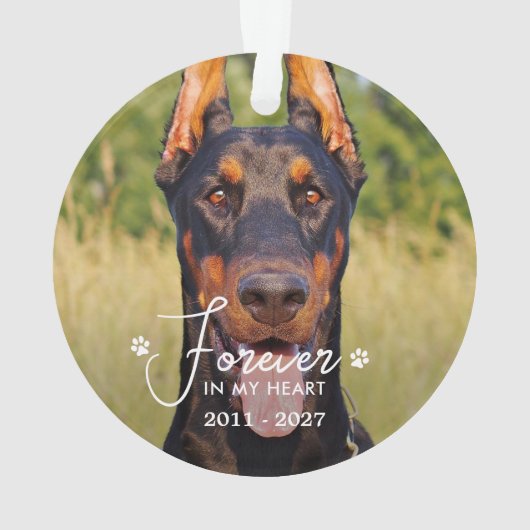 永遠に私のハートでカスタムペット犬の写真記念碑 オーナメント (裏面)