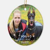 永遠に私のハートでカスタムペット犬の写真記念碑 セラミックオーナメント (左)
