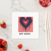 「永遠に私のハートで：母への失った貢❤️献」 スタンダードカクテルナプキン (インサイチュ)