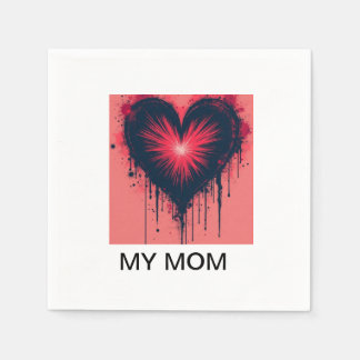「永遠に私のハートで：母への失った貢❤️献」 スタンダードカクテルナプキン