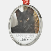 永遠に私のハートペット記念記念キープサーシルバー メタルオーナメント (左)