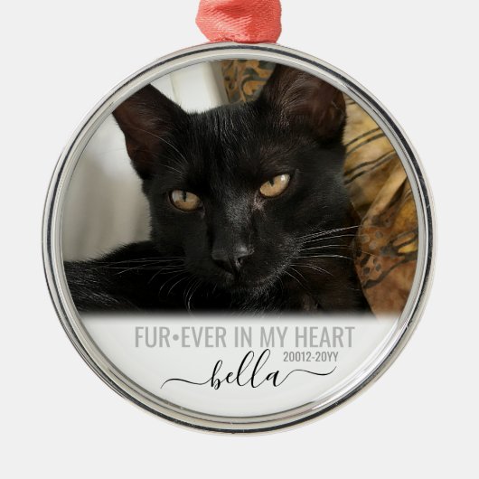 永遠に私のハートペット記念記念キープサーシルバー メタルオーナメント (正面)