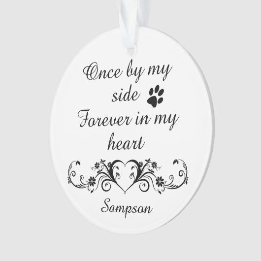 永遠に私のハートペット記憶パーソナライズされた オーナメント (正面)