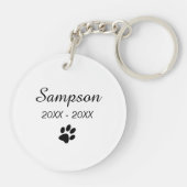 永遠に私のハートペット記憶パーソナライズされた キーホルダー (裏面)