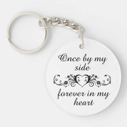 永遠に私のハートペット記憶パーソナライズされた キーホルダー (正面)