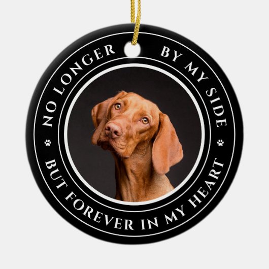 永遠に私のハート写真記念ペット セラミックオーナメント (正面)