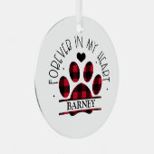 永遠に私のハート、犬、ペット記念碑 メタルオーナメント (正面右)
