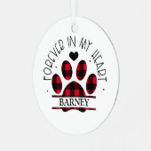 永遠に私のハート、犬、ペット記念碑 メタルオーナメント (正面左)