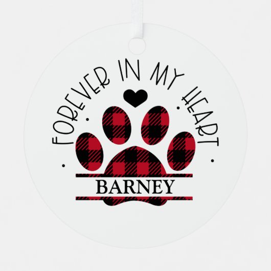 永遠に私のハート、犬、ペット記念碑 メタルオーナメント (正面)