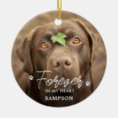 永遠に私のハート- Paw Prints Pet Dog 2写真 セラミックオーナメント (正面)