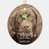 永遠に私のハート- Paw Prints Pet Dog 2写真 セラミックオーナメント (左)