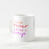 「永遠に私の常である」ハートシェイプフォト コーヒーマグカップ (正面左)