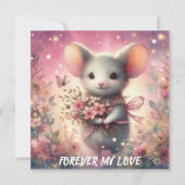 永遠に私の愛のマウス水の色のフローラバレンタイン シーズンカード (正面)