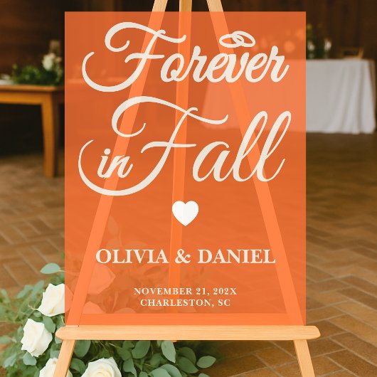 永遠に秋 | 秋パーソナライズされた結婚の アクリルサイン