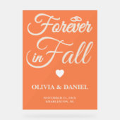 永遠に秋 | 秋パーソナライズされた結婚の アクリルサイン (正面)