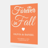 永遠に秋 | 秋パーソナライズされた結婚の アクリルサイン (傾斜)