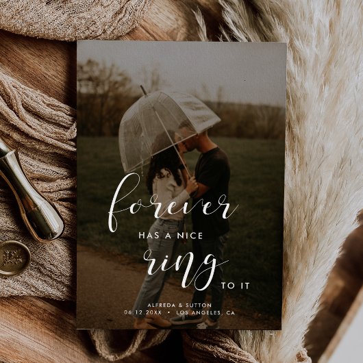 永遠に素敵なリングを持ってシンプルいるエレガントと 案内状